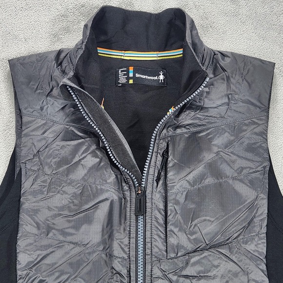Smartwool Vest Mens Small Gray Black SmartLoft Insulated Merino Wool Full Zip - Picture 3 of 12